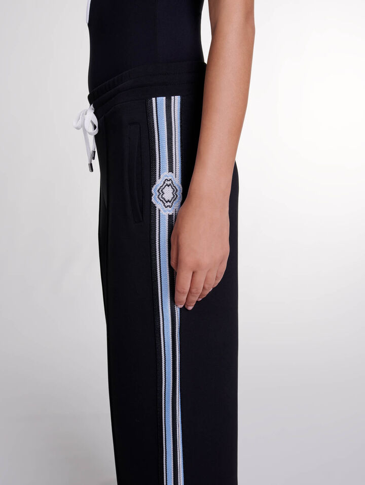 Wide-leg striped jogging bottoms