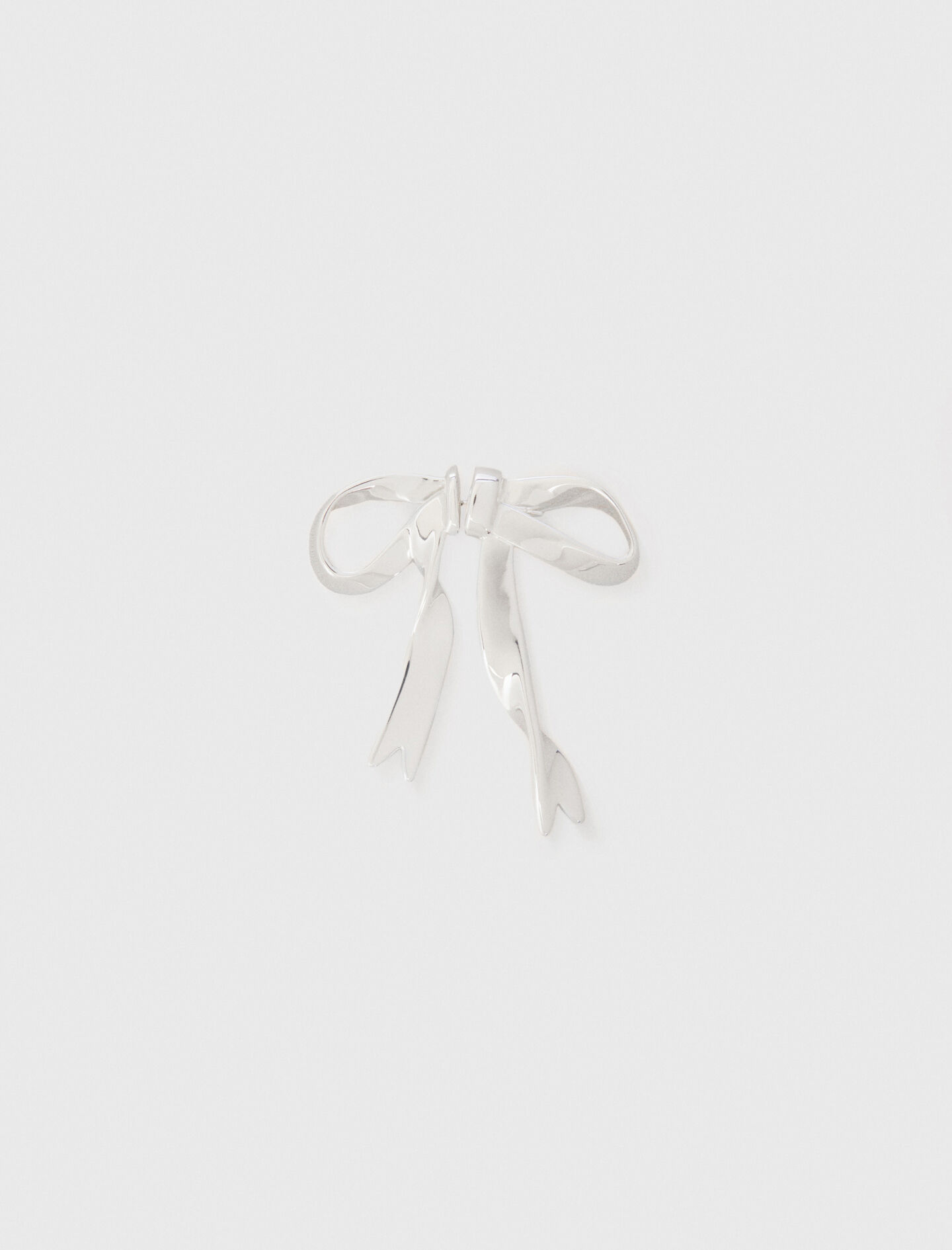 Silver bow earring Black / Gray for Women | Maje
