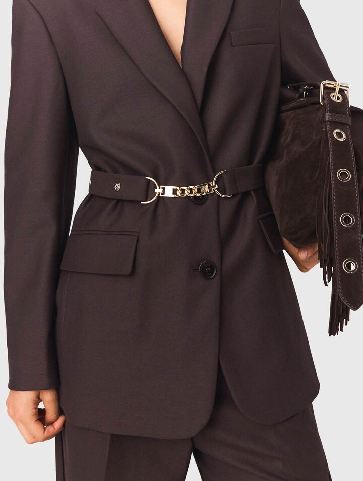 Belted suit jacket