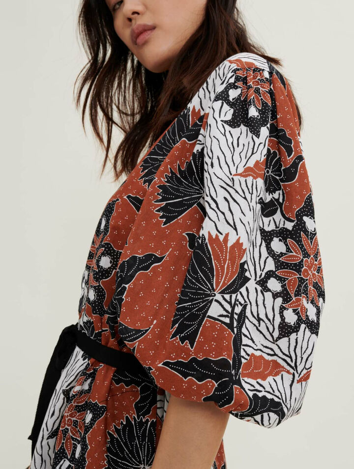 Printed cotton voile dress