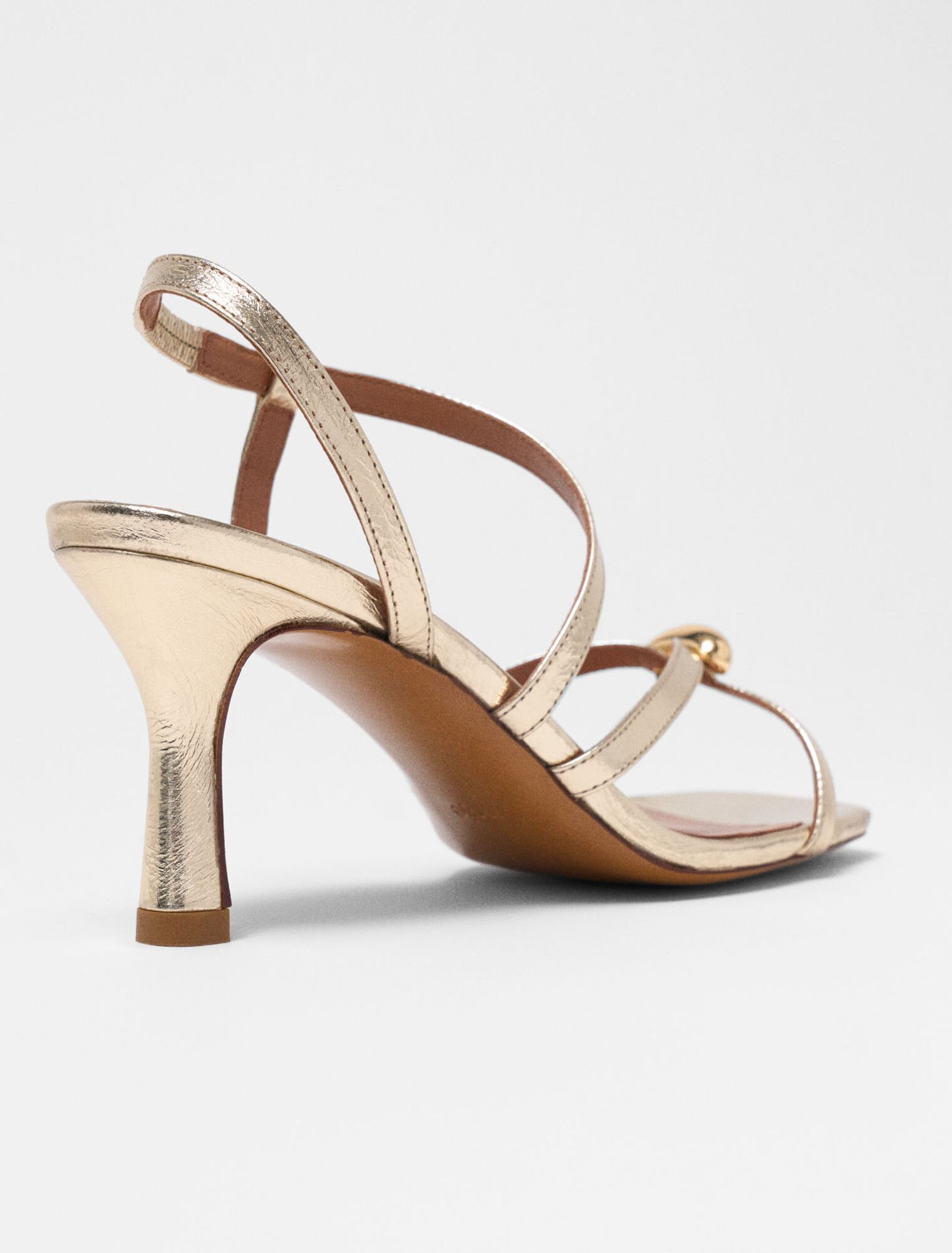 Metallic multi-strap sandals