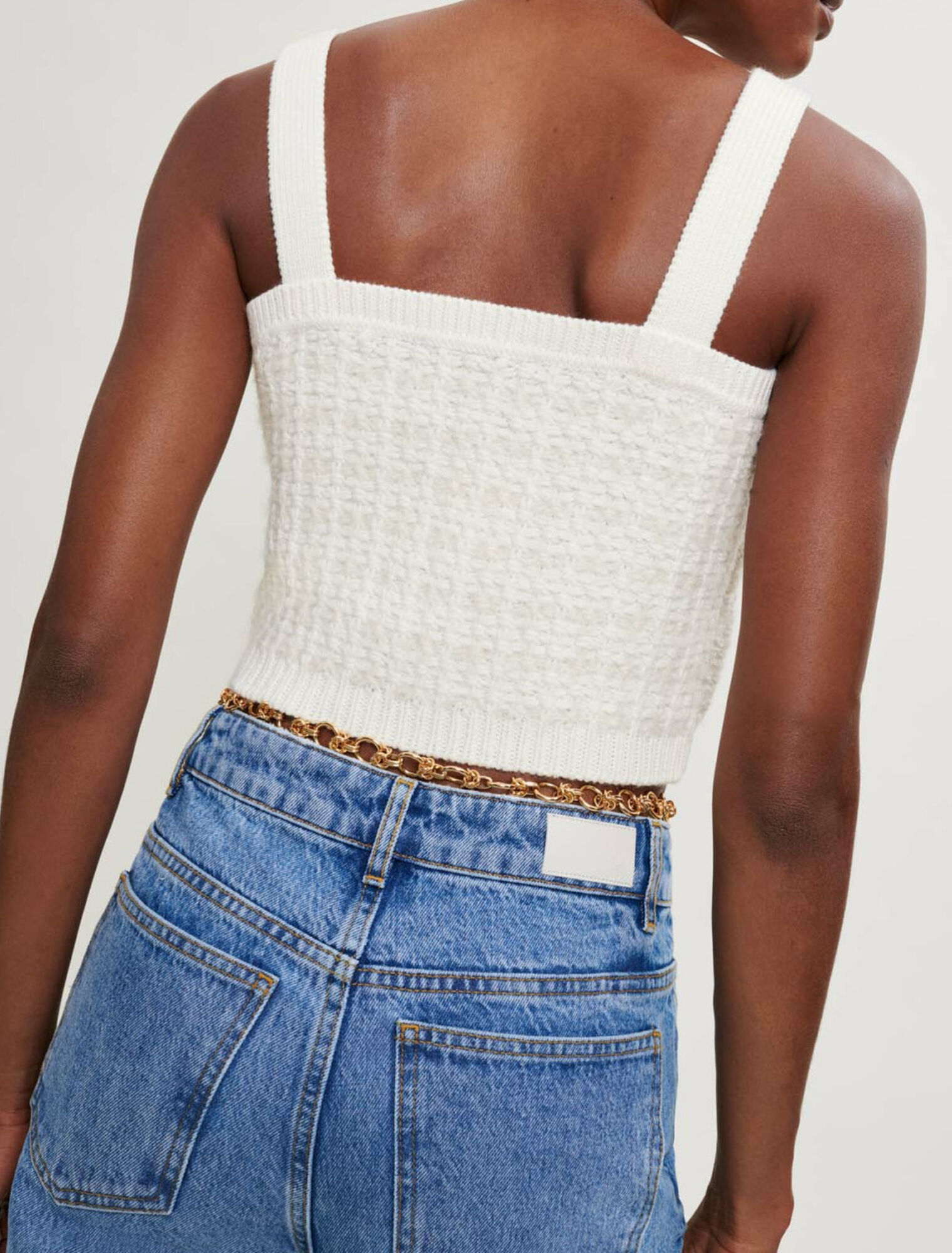 Tweed-style mesh bra