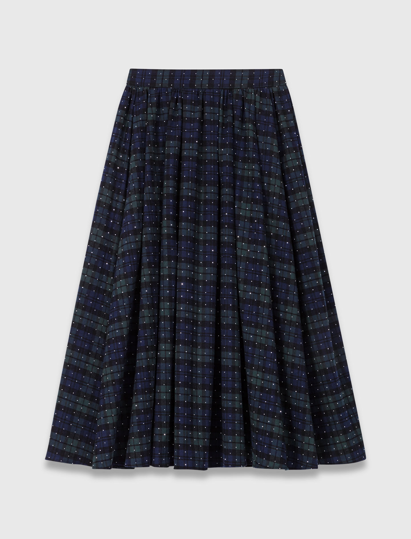 めい　0710 Check skirt with rhinestones Blue for Women | Maje