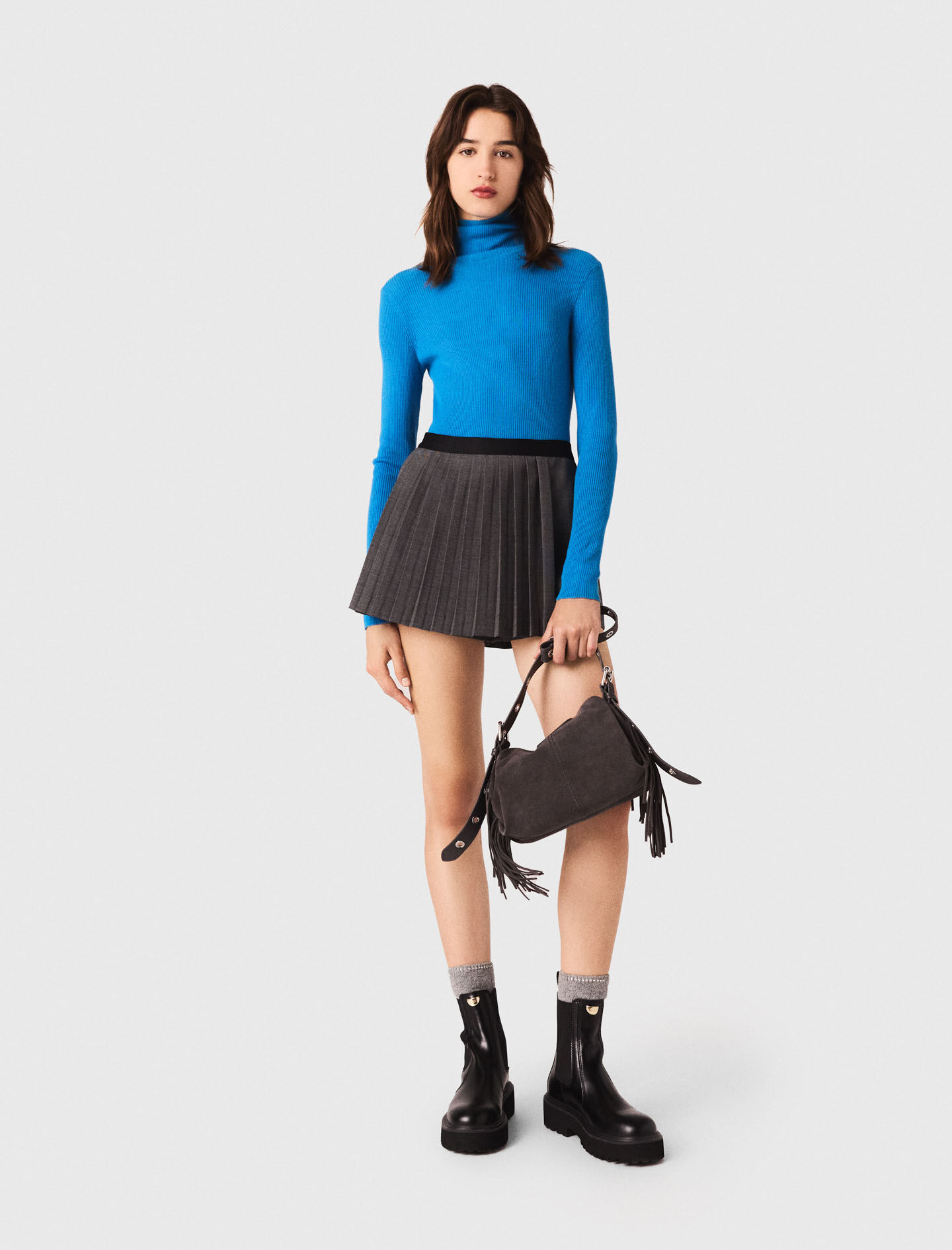まっぴょん　71/2 Tweed-effect knit crop top White For Women | Maje