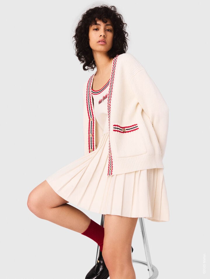 Embroidered longline cardigan