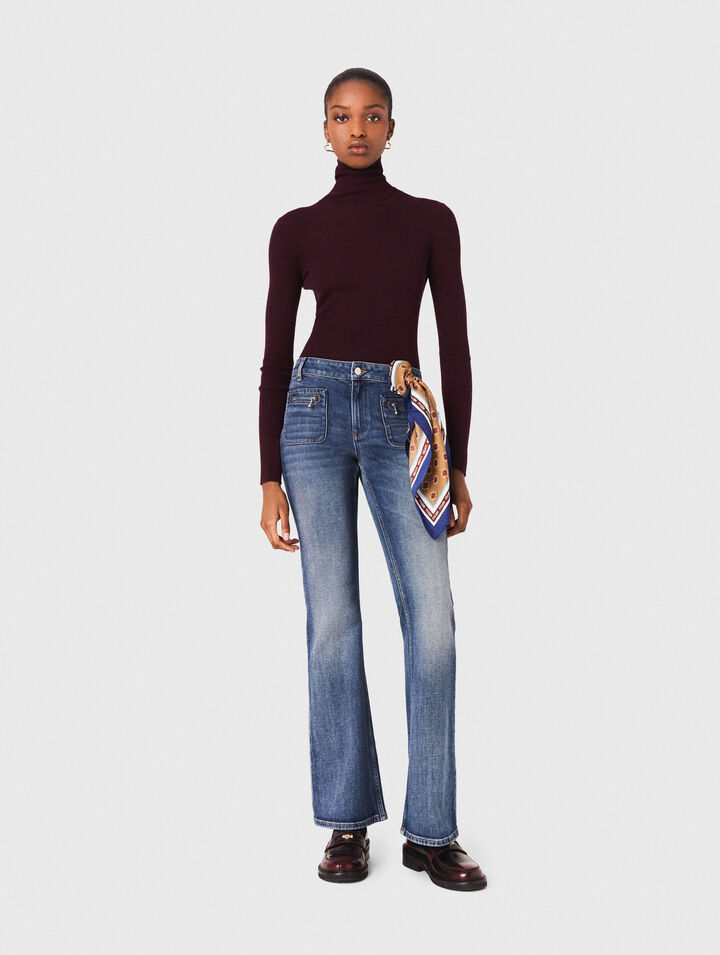 Bootcut jeans with zip pockets