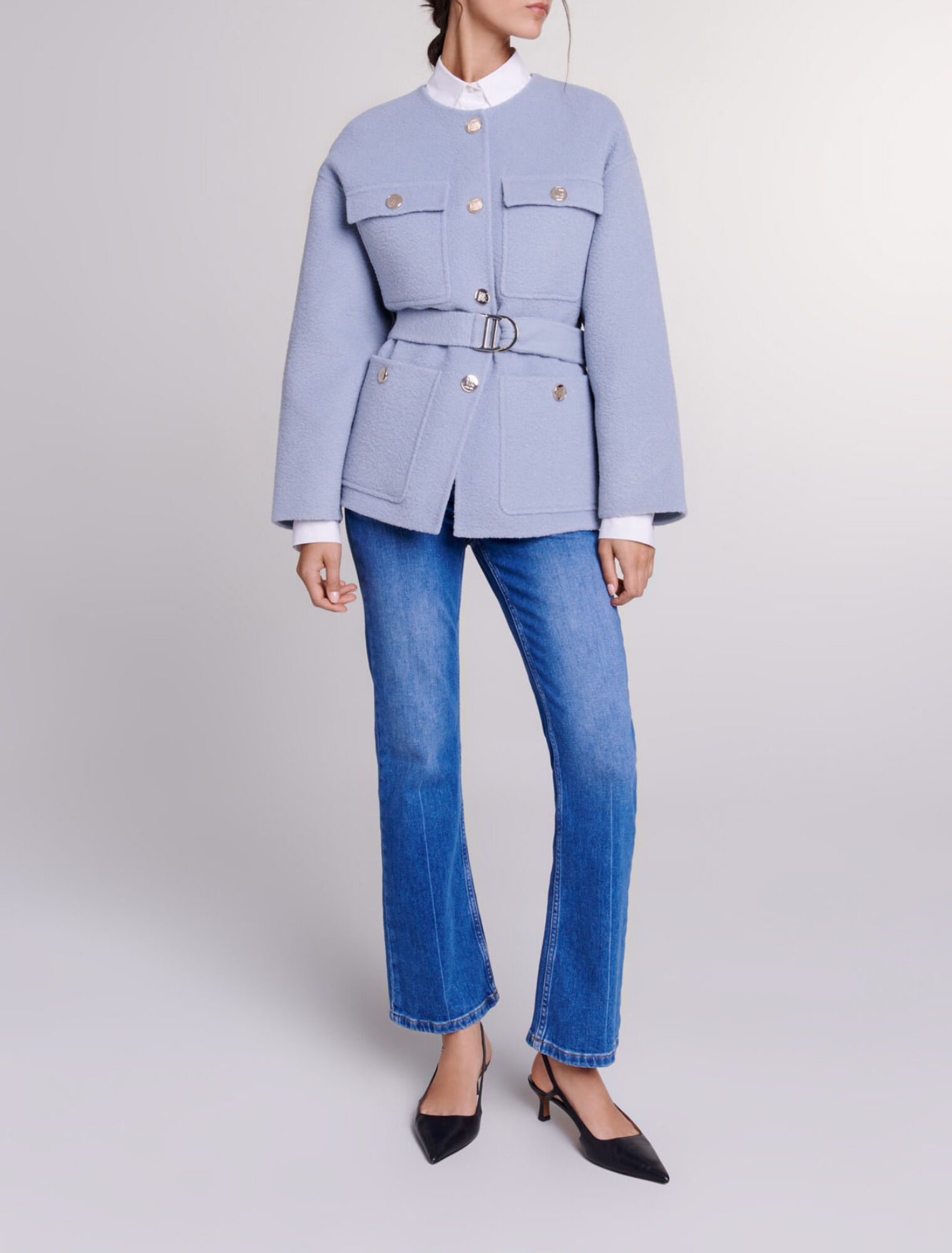 Belted short coat