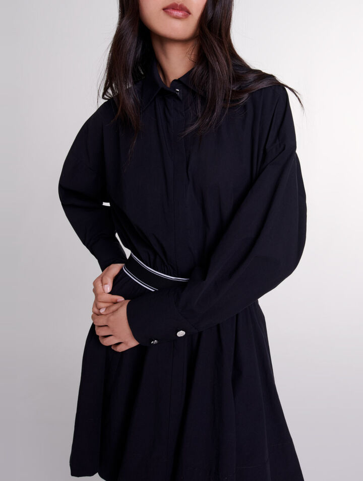 Short elasticated shirt dress