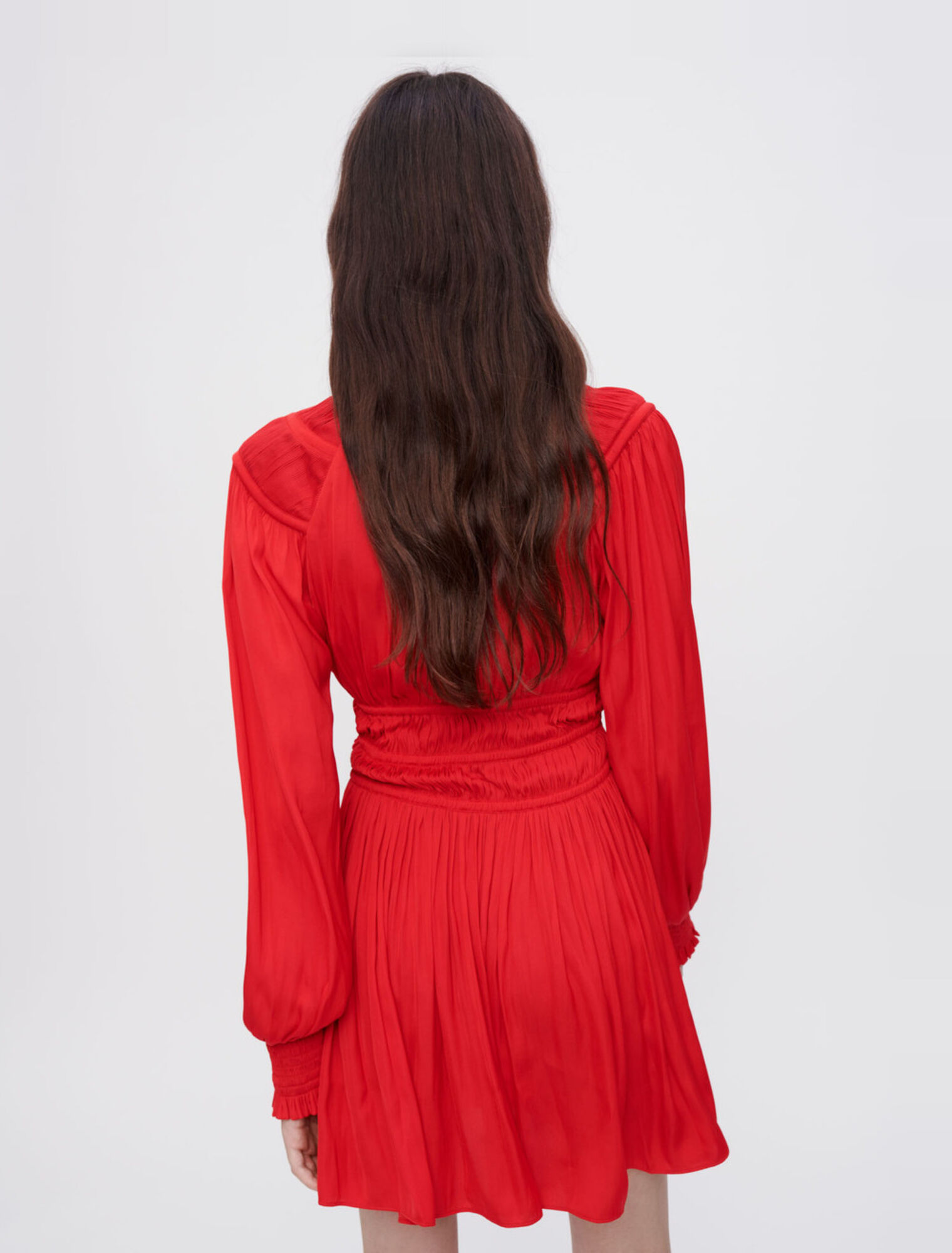 Waisted satin dress