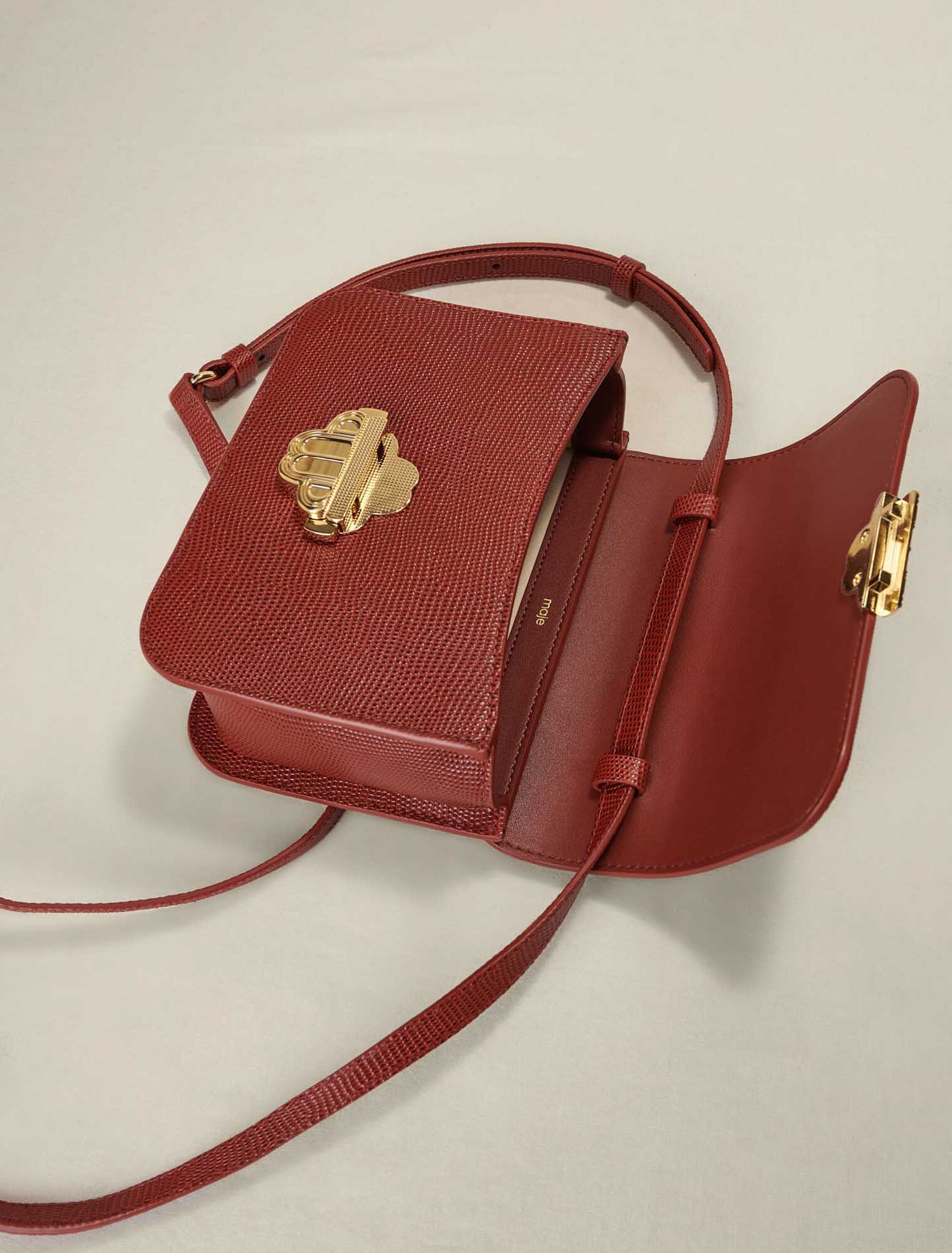 Clover bag in lizard-effect leather