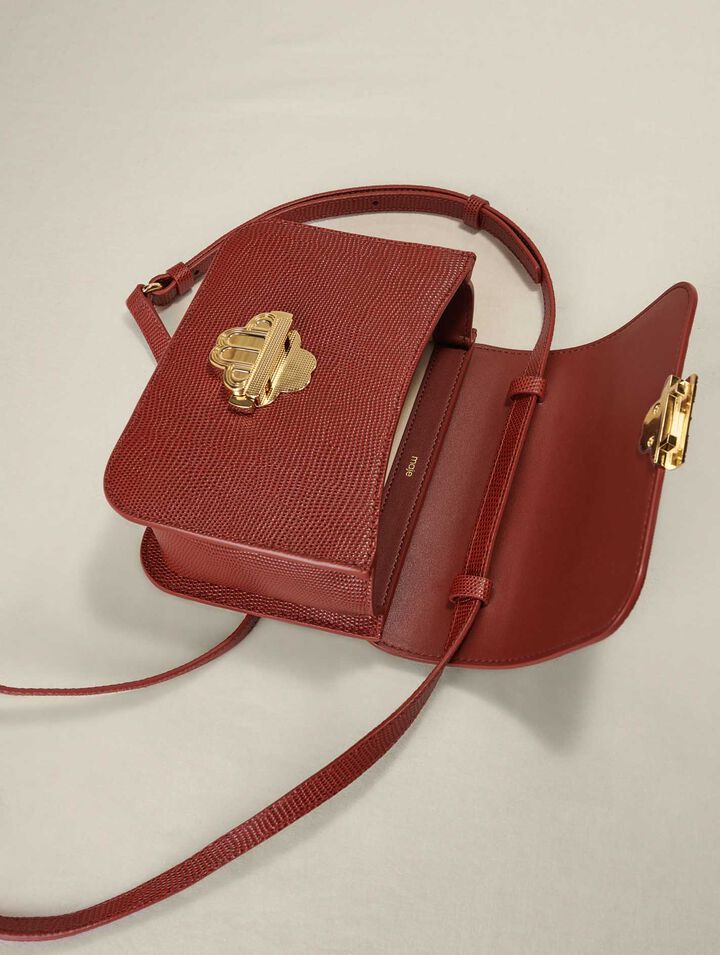 Clover bag in lizard-effect leather