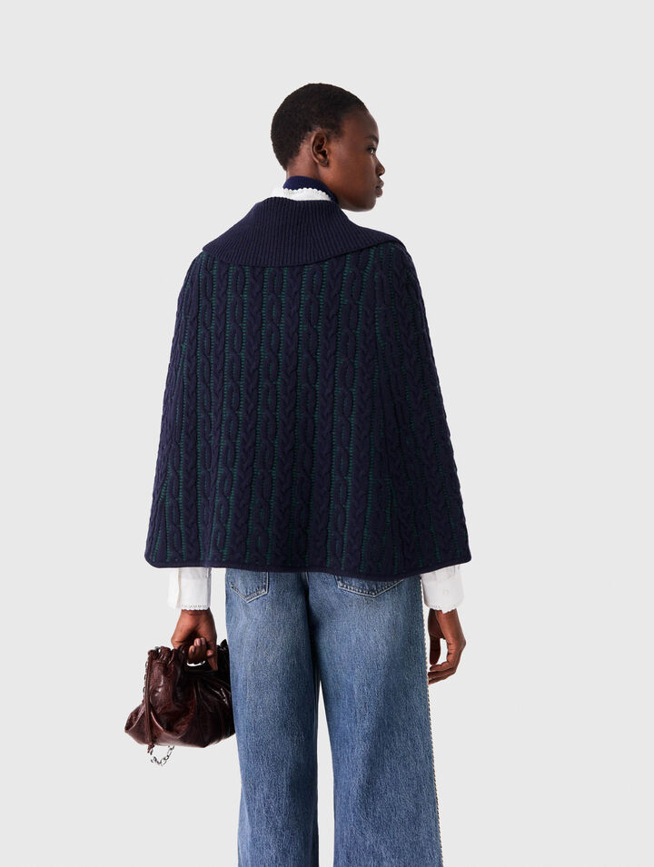 Cropped cape cardigan