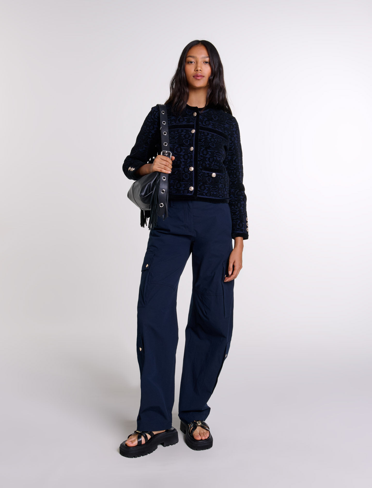 Velvet knit cardigan Cardigans Maje