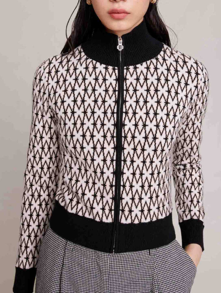 Monogrammed knit cardigan