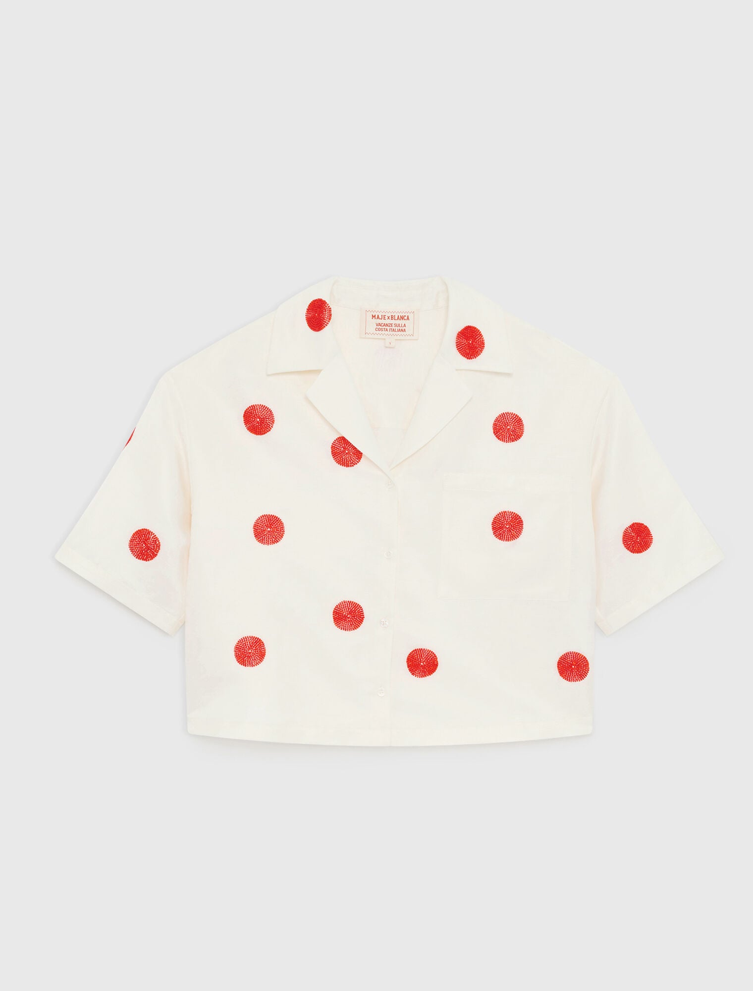 Embroidered linen and silk shirt 6
