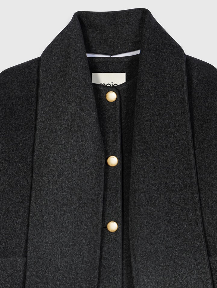 Coat with removable scarf