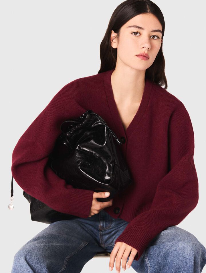 Crackled leather M Tote bag