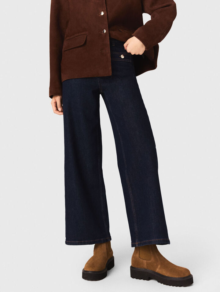 Wide jeans with patch pockets