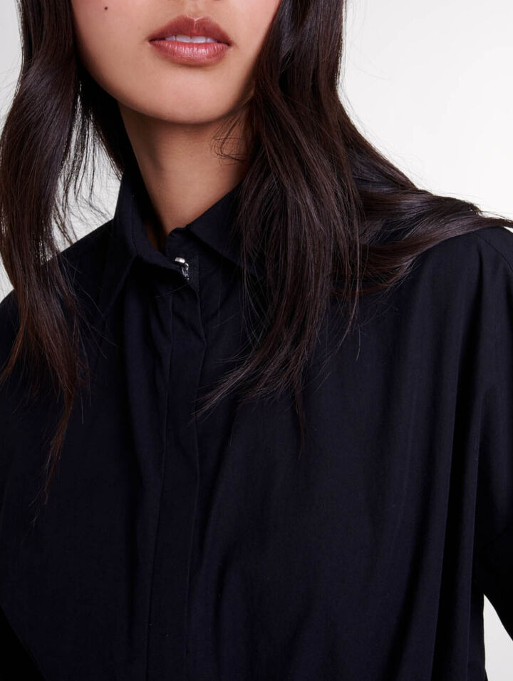 Short elasticated shirt dress