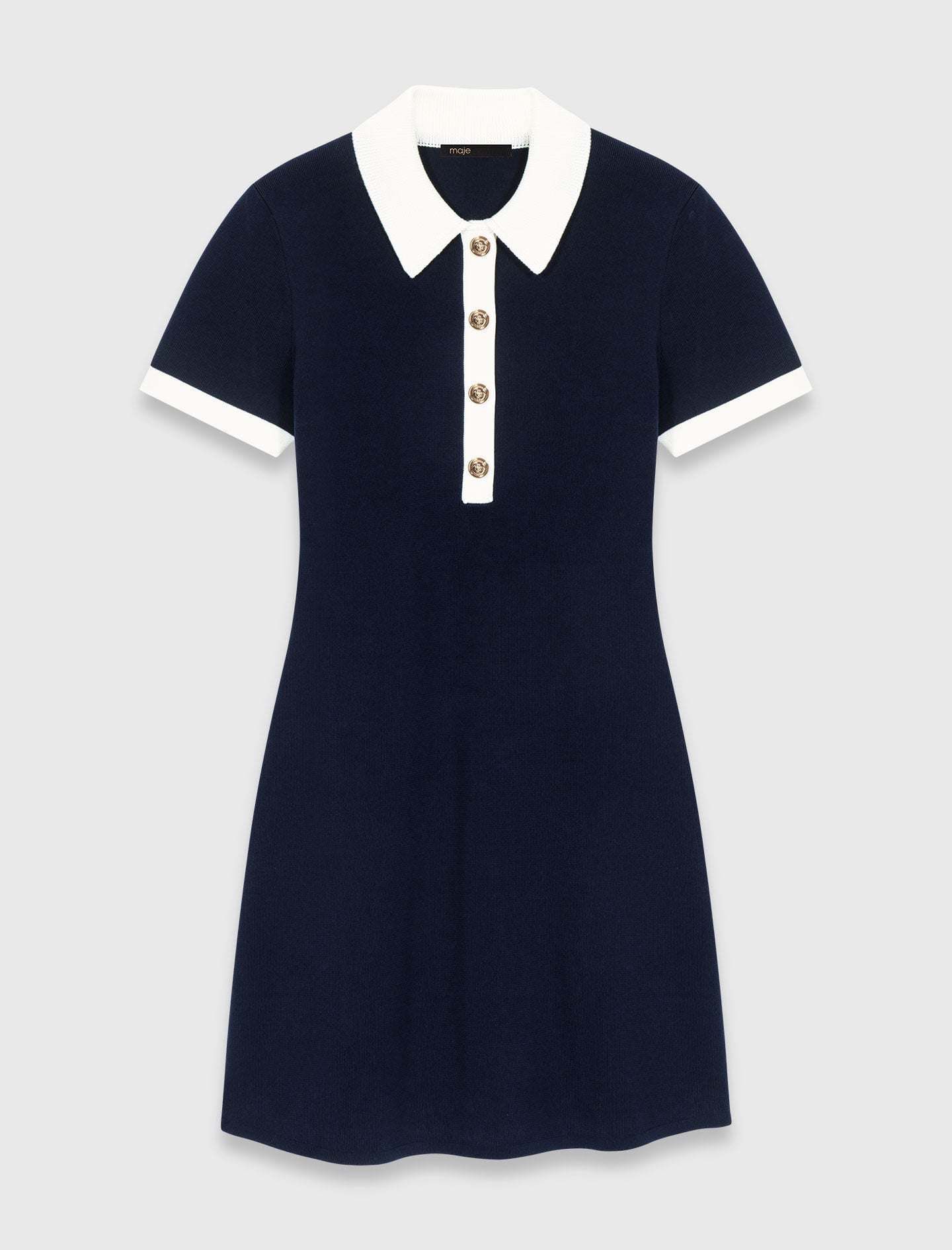 Contrast-trim polo dress 7