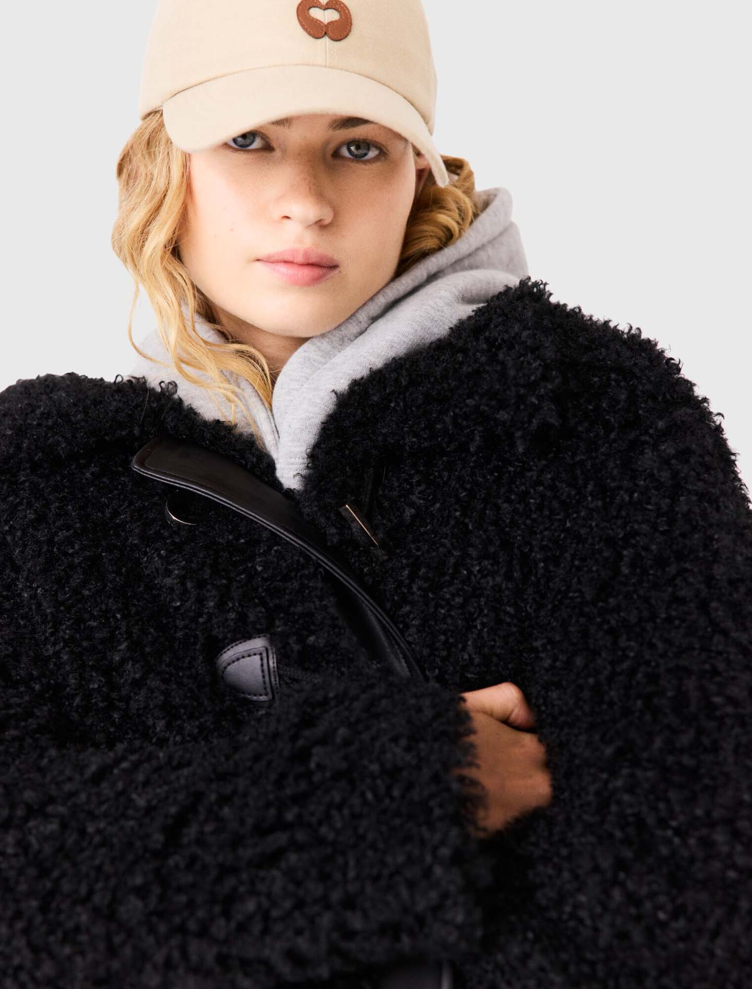 Curly faux fur jacket