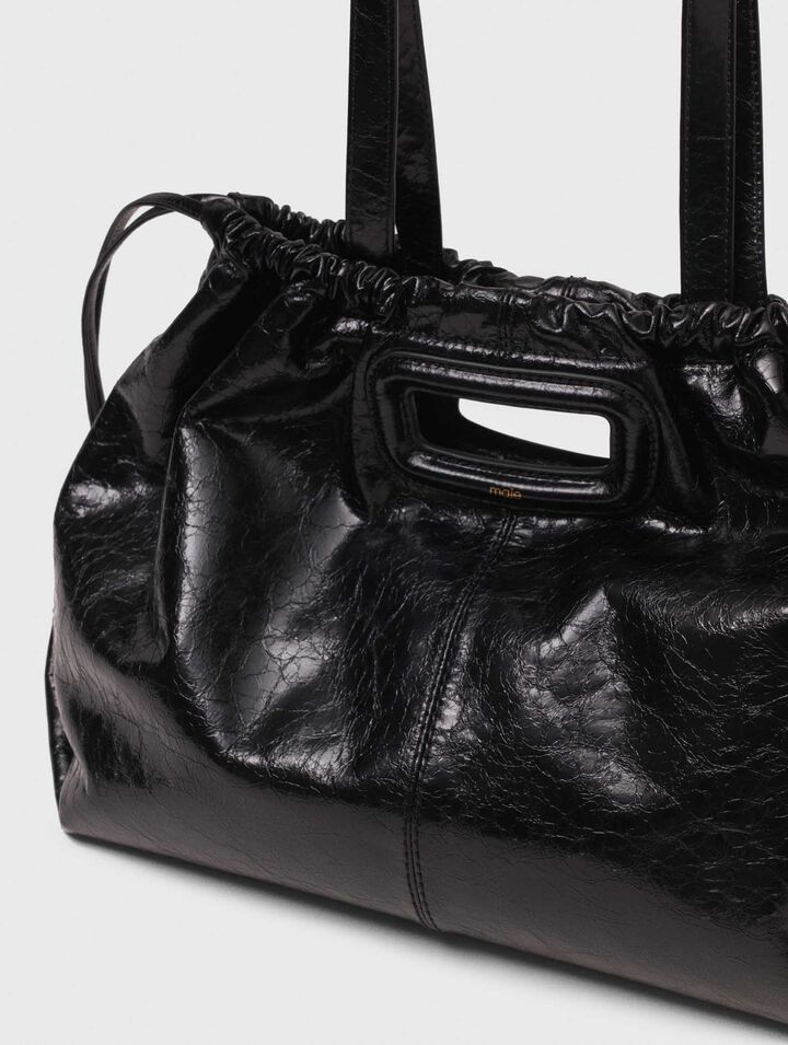 Crackled leather M Tote bag