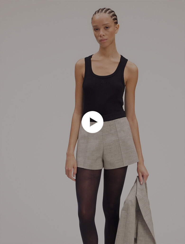 Suit shorts with darts Black / Gray for Women | Maje
