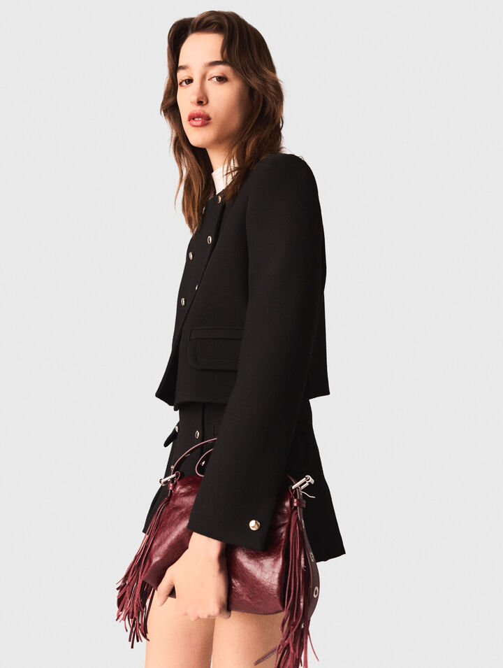 Short jacket with gold buttons