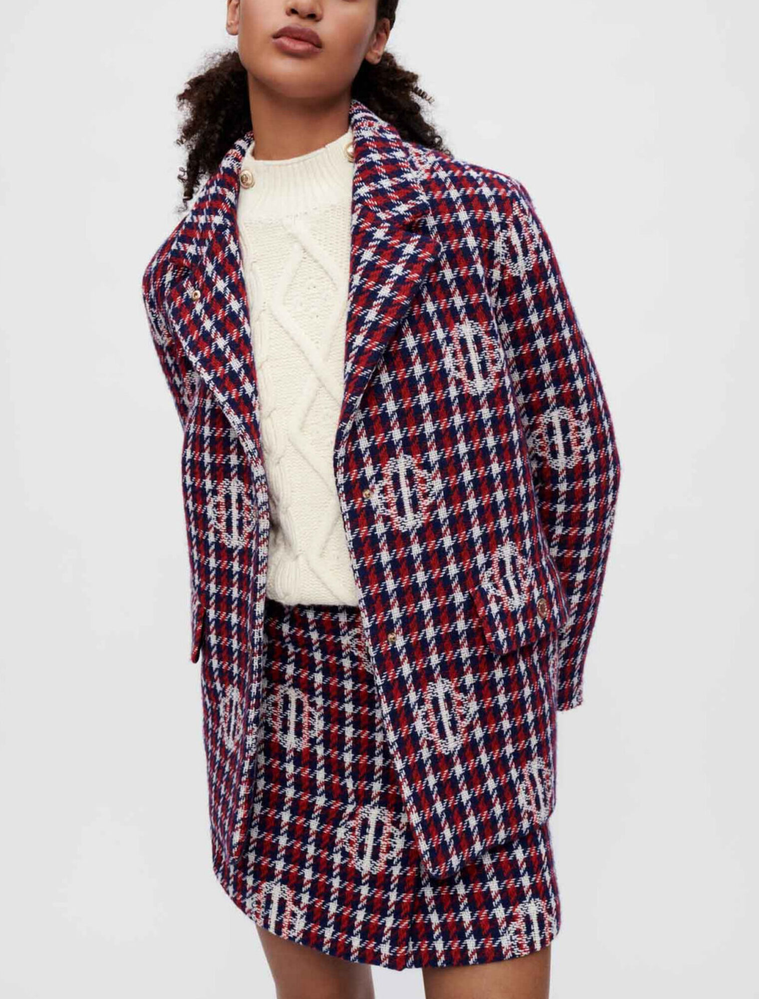 Clover plaid jacquard jacket