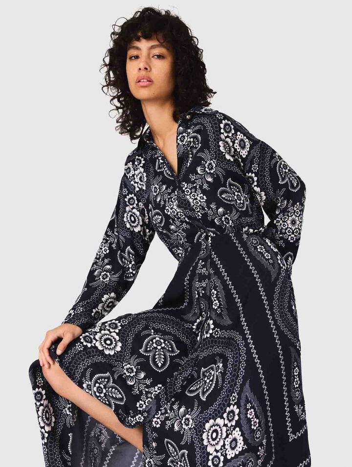 Patterned flowing maxi dress