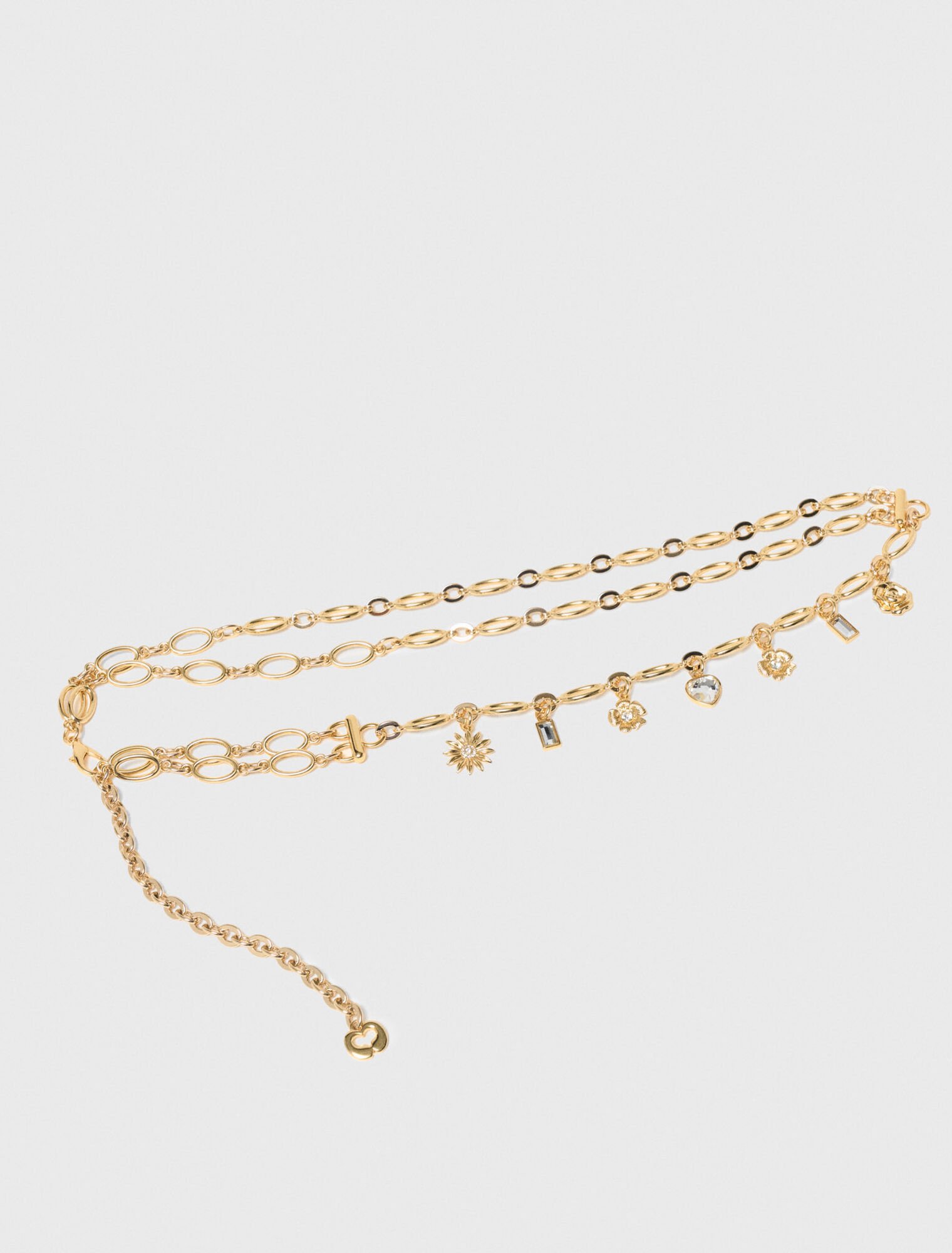 Double chain belt with charms