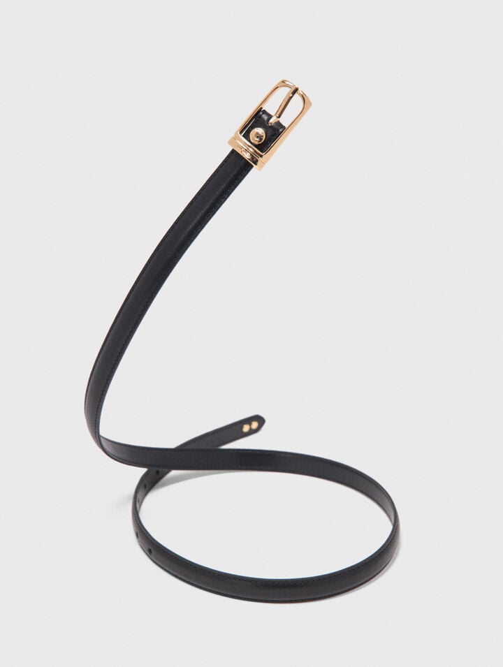 Slim leather belt