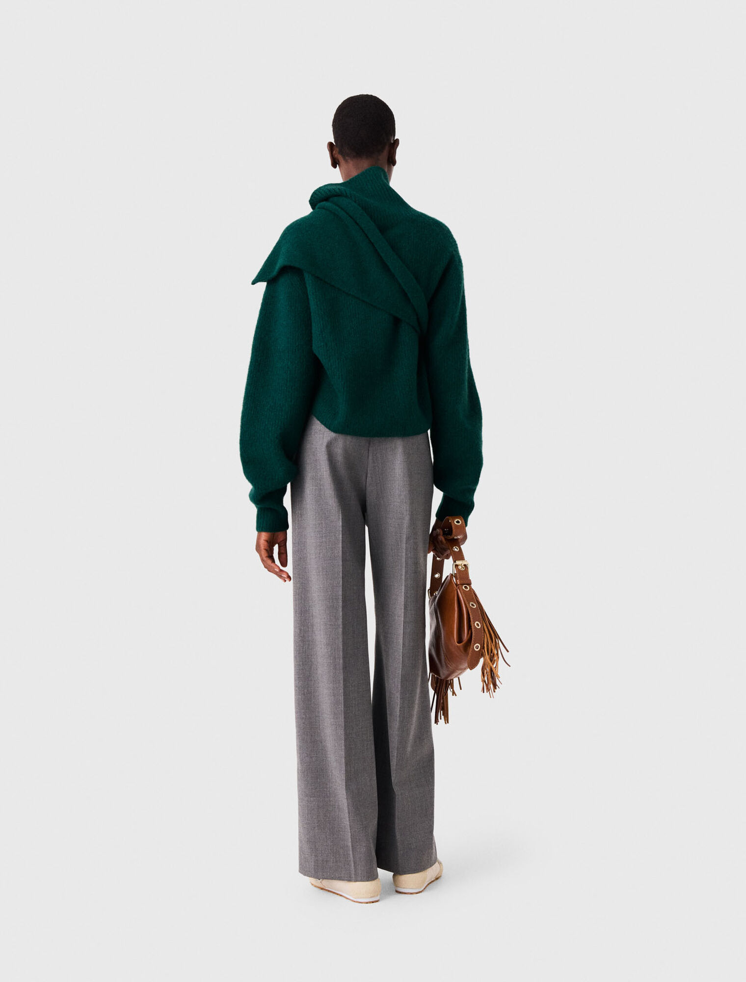 Wide-leg drawstring trousers