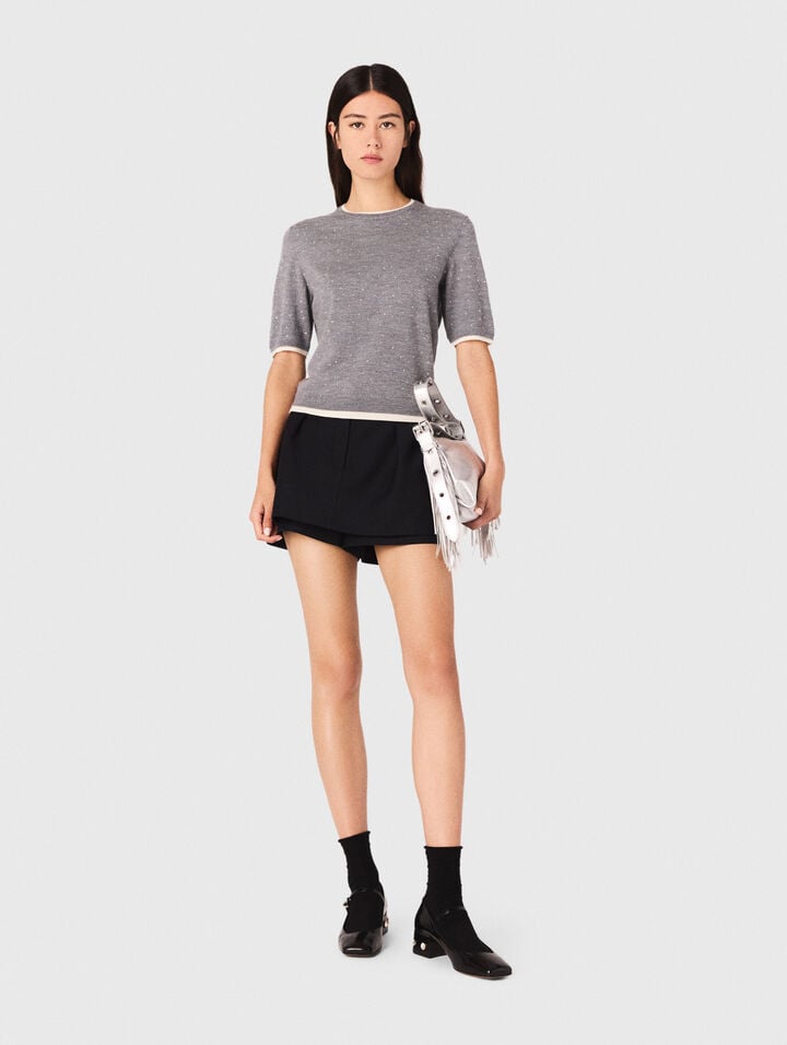 100% wool jumper with rhinestones
