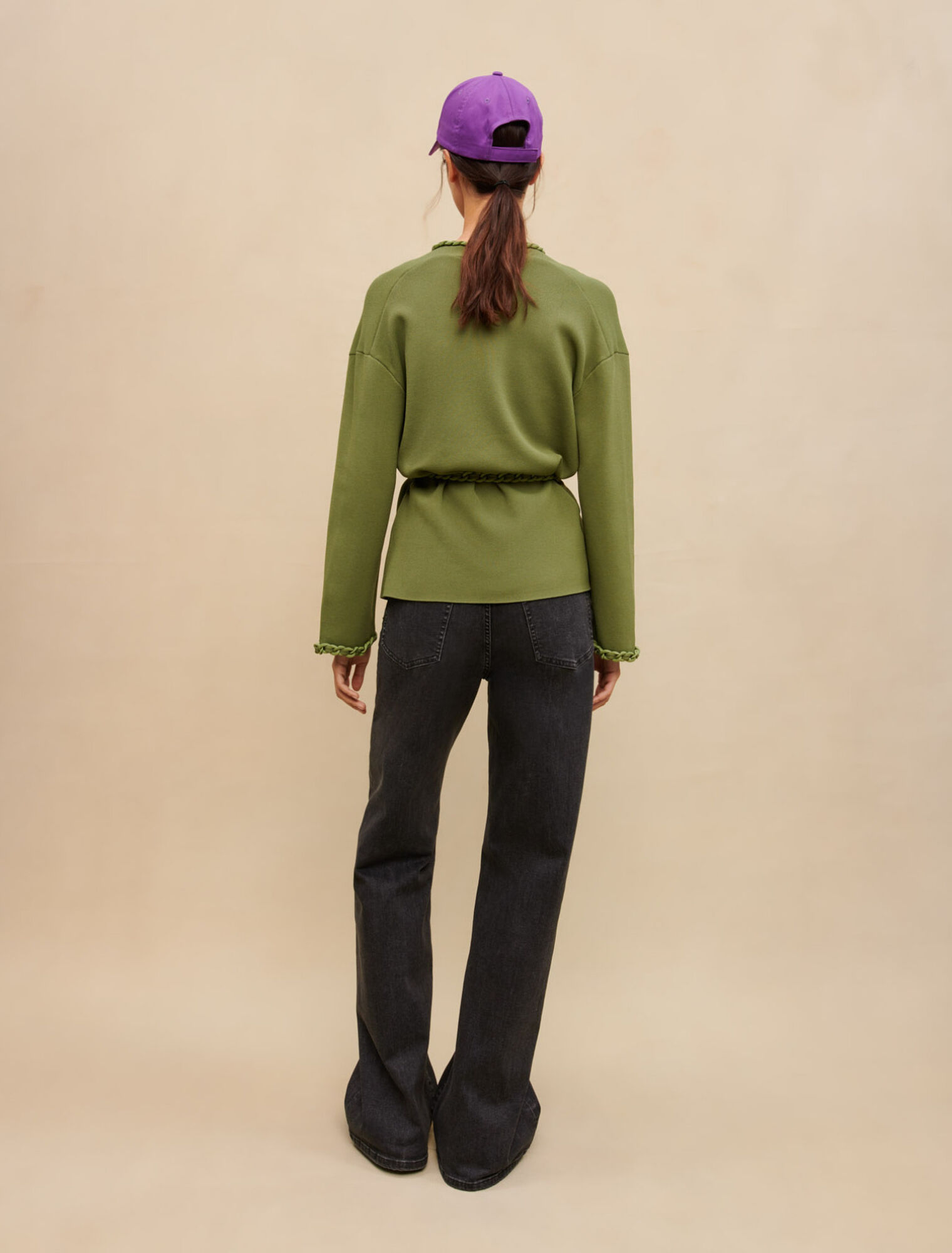 Cardigan with braided trim