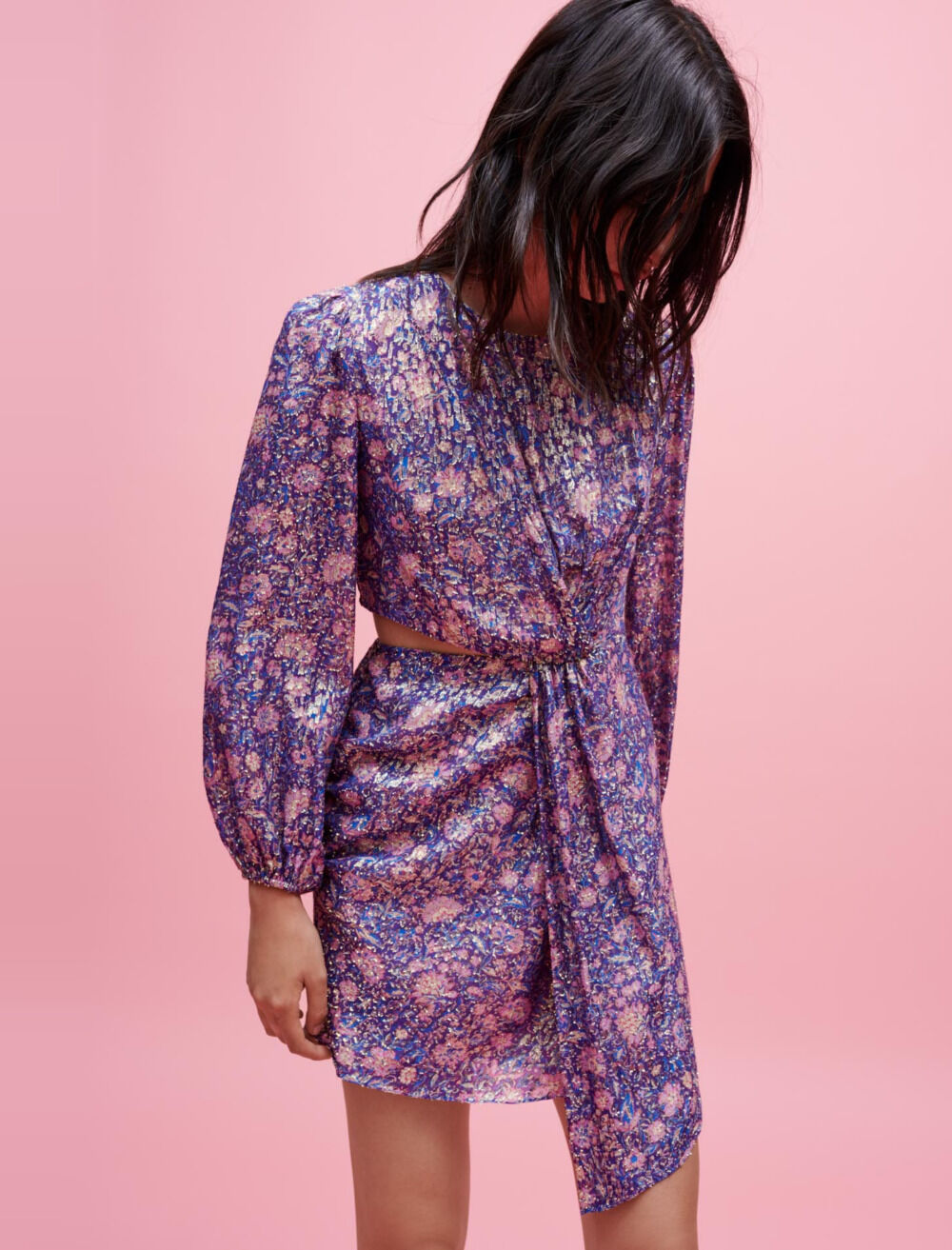 Maje purple floral dress outlet