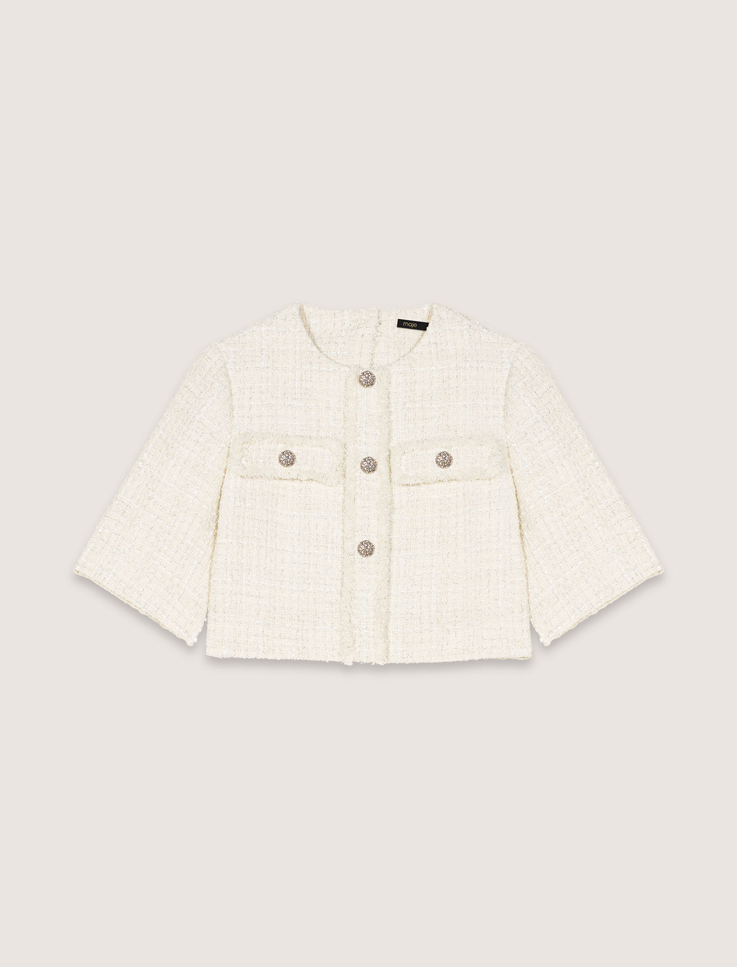 Tweed 2-in-1 short dress White for Women | Maje