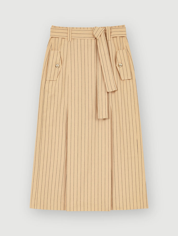 Striped midi skirt