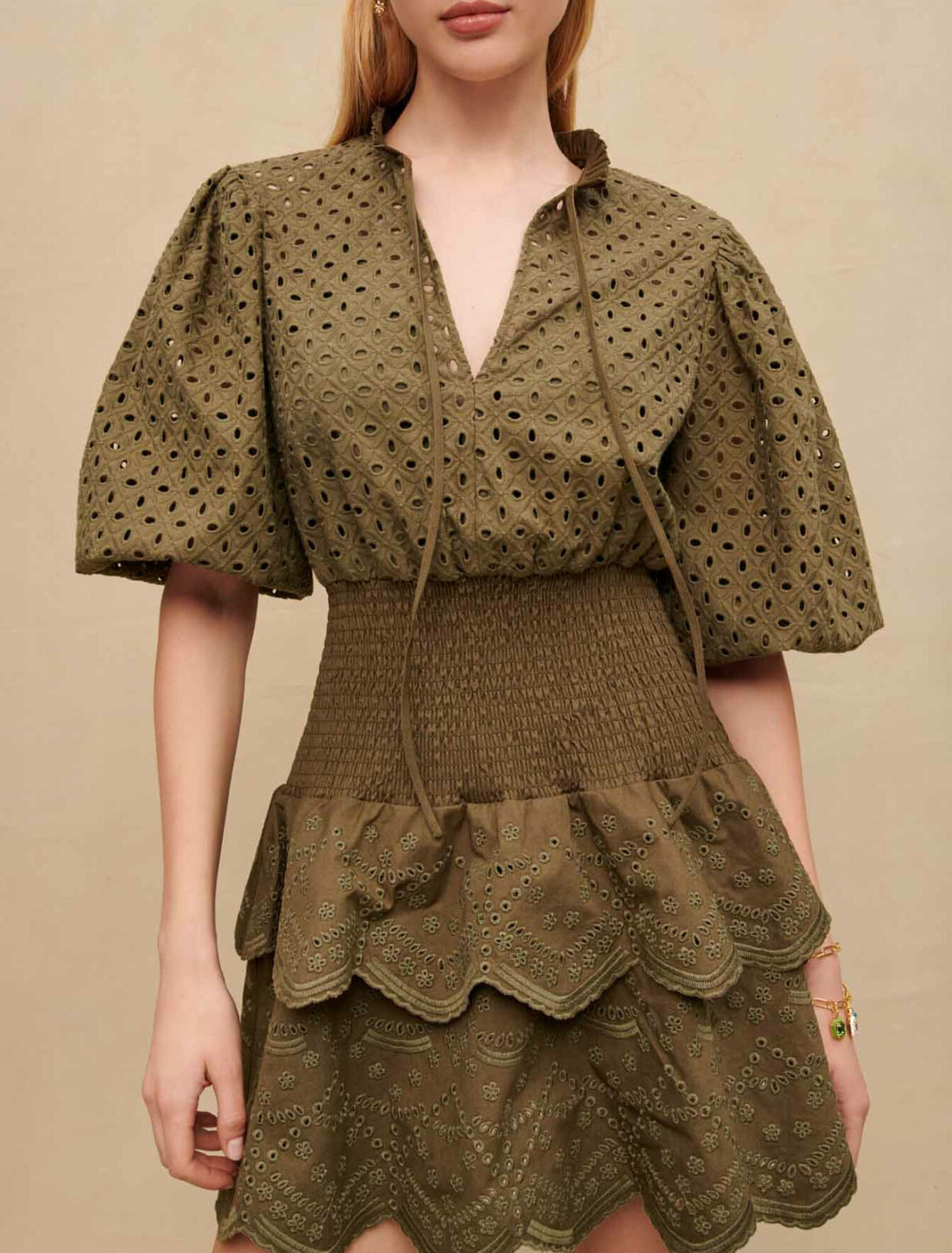 Broderie anglaise mini dress