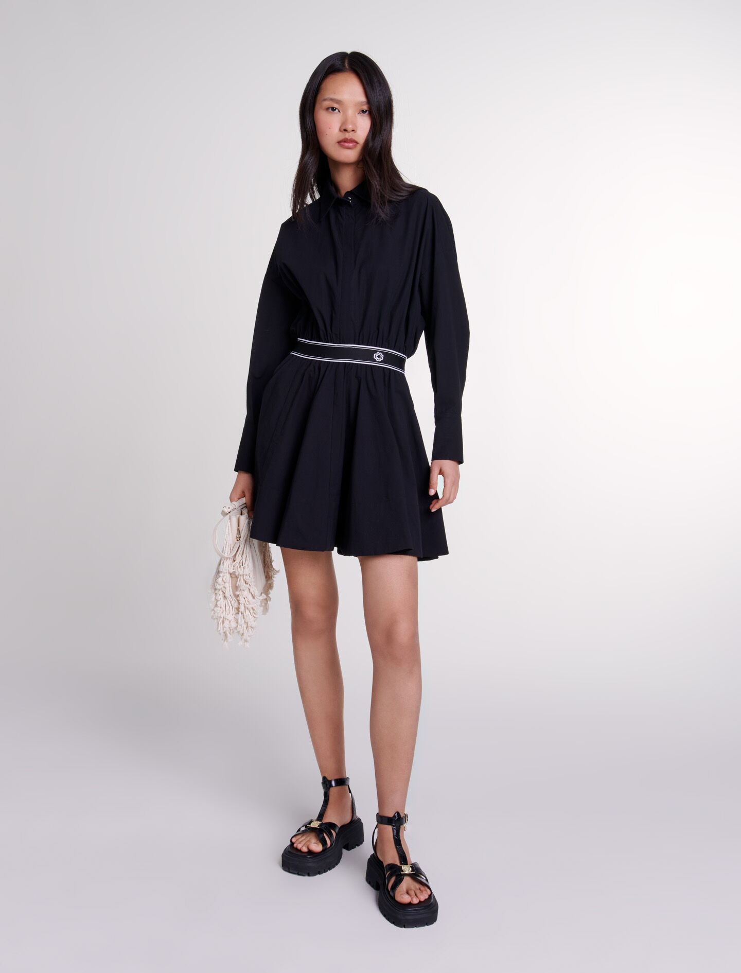 Maje printed shirt dress clearance