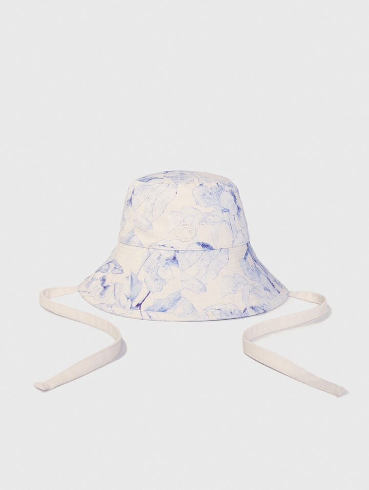 Watercolour themed long bucket hat