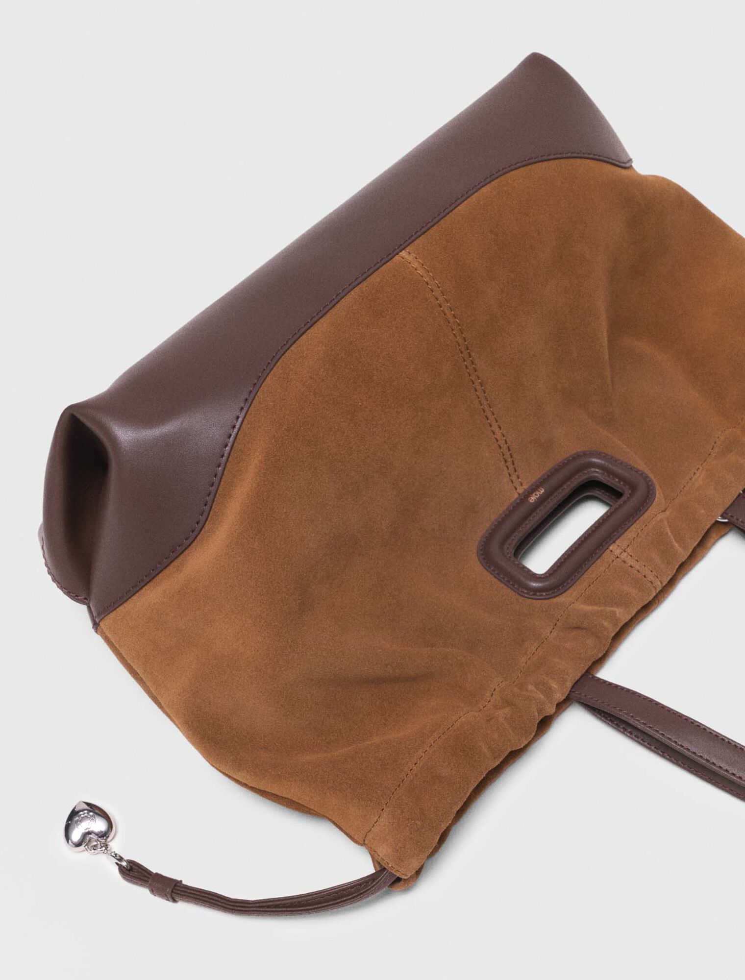 Leather and suede M Tote bag