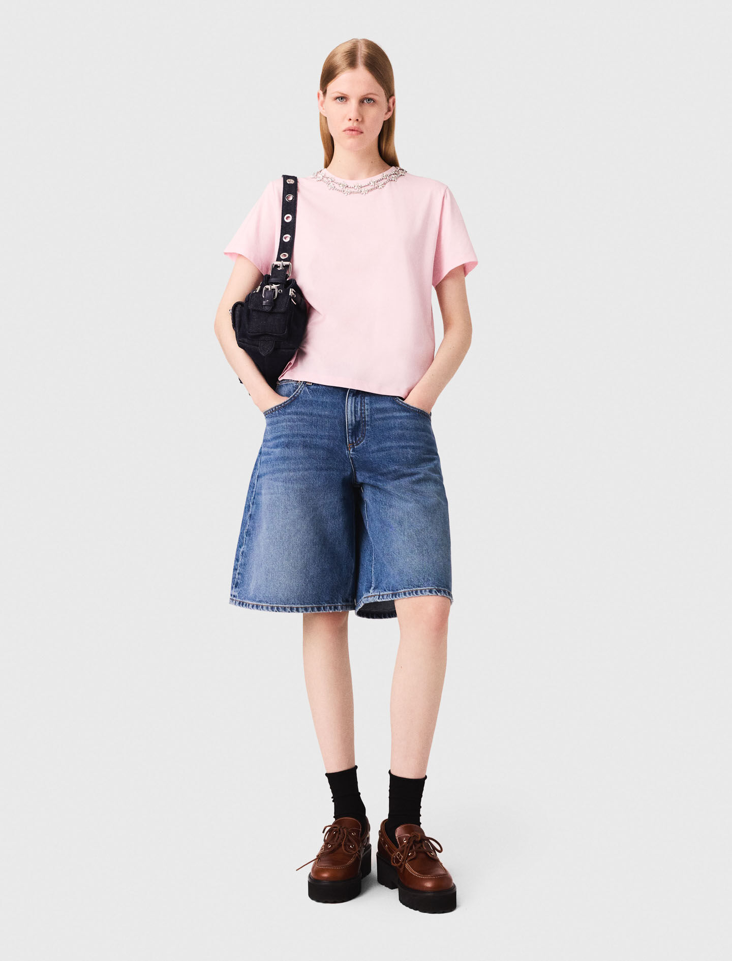 MAJE 売れ筋商品|||マージュ パーカー・スウェットシャツ アウター レディース Sweatshirts Pink Embroidered sweater Pink For Women | Maje