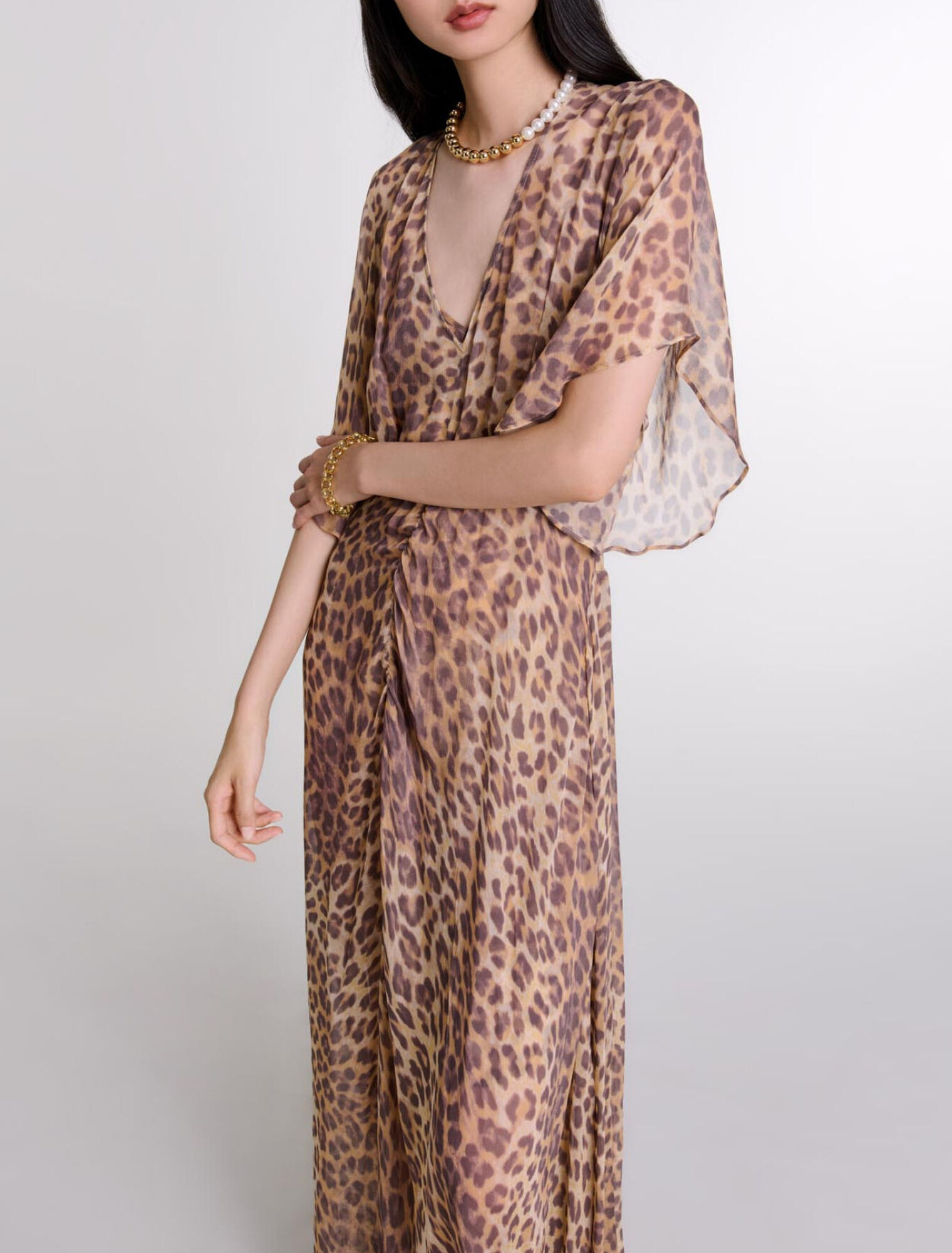 Leopard-print maxi dress