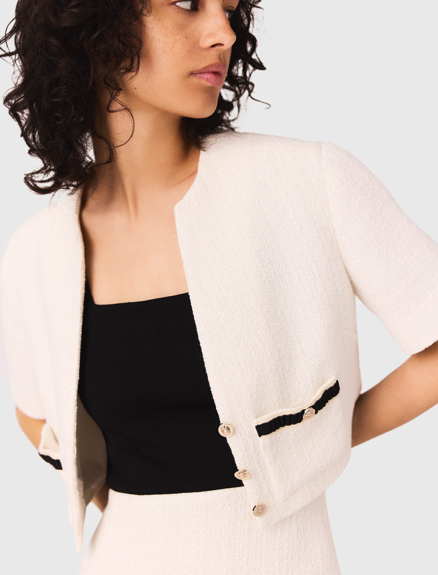 2-in-1 tweed dress White for Women | Maje