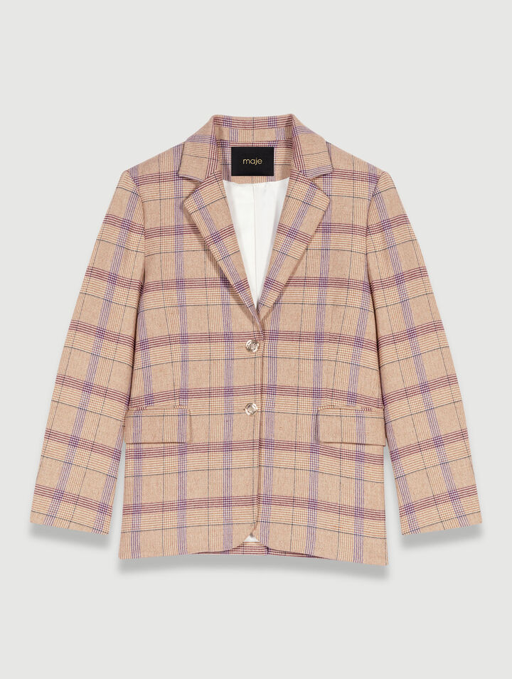 Checked suit jacket