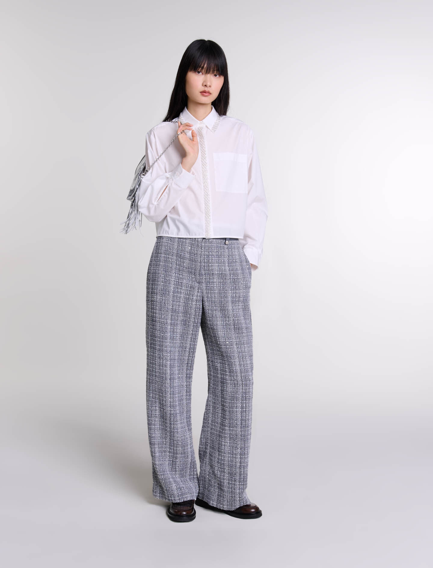 Maje plaid pants hot sale