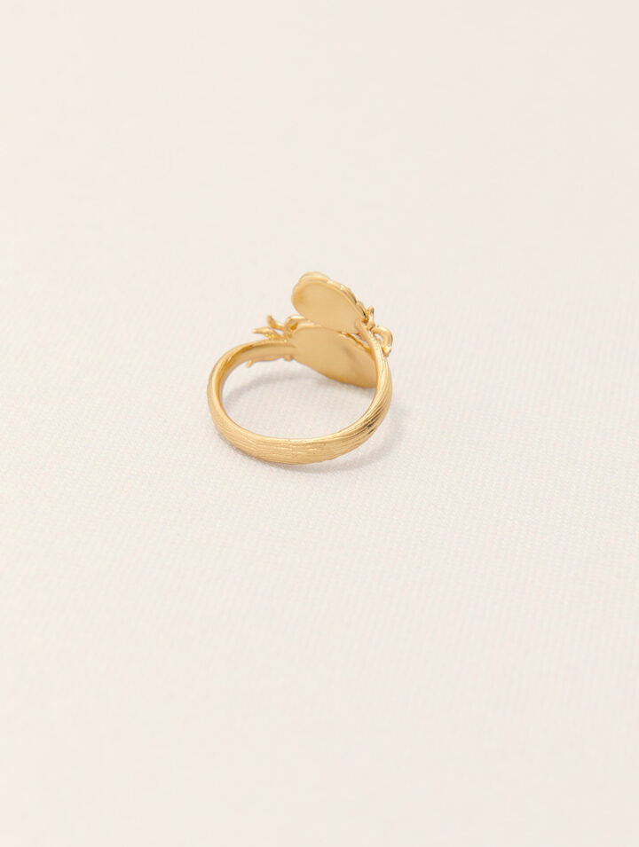 Double pineapple rhinestone ring