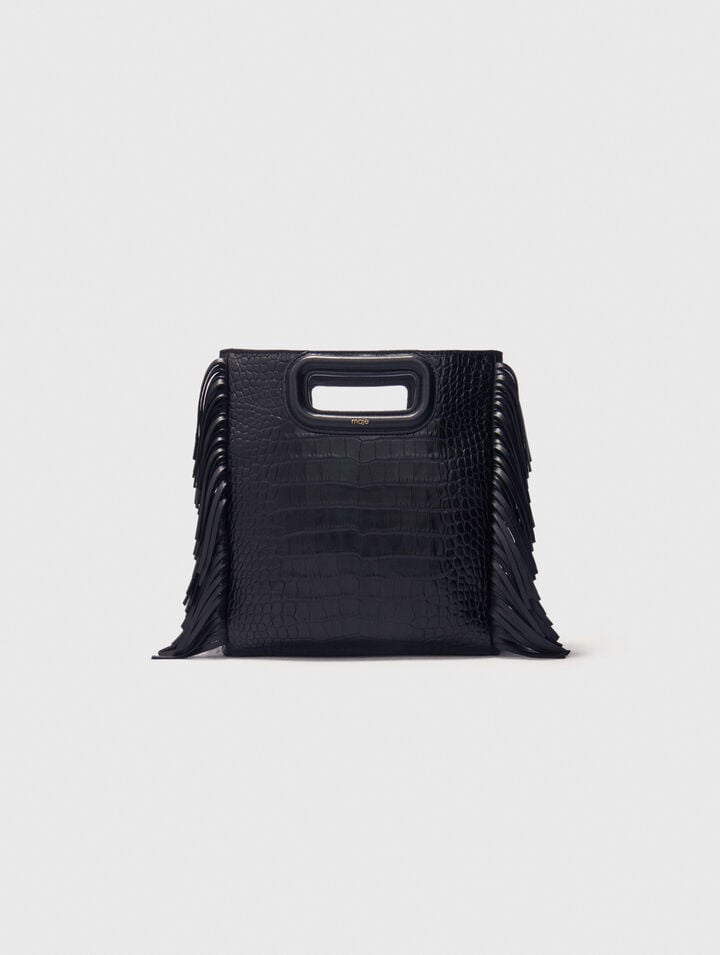 M bag in crocodile-effect leather