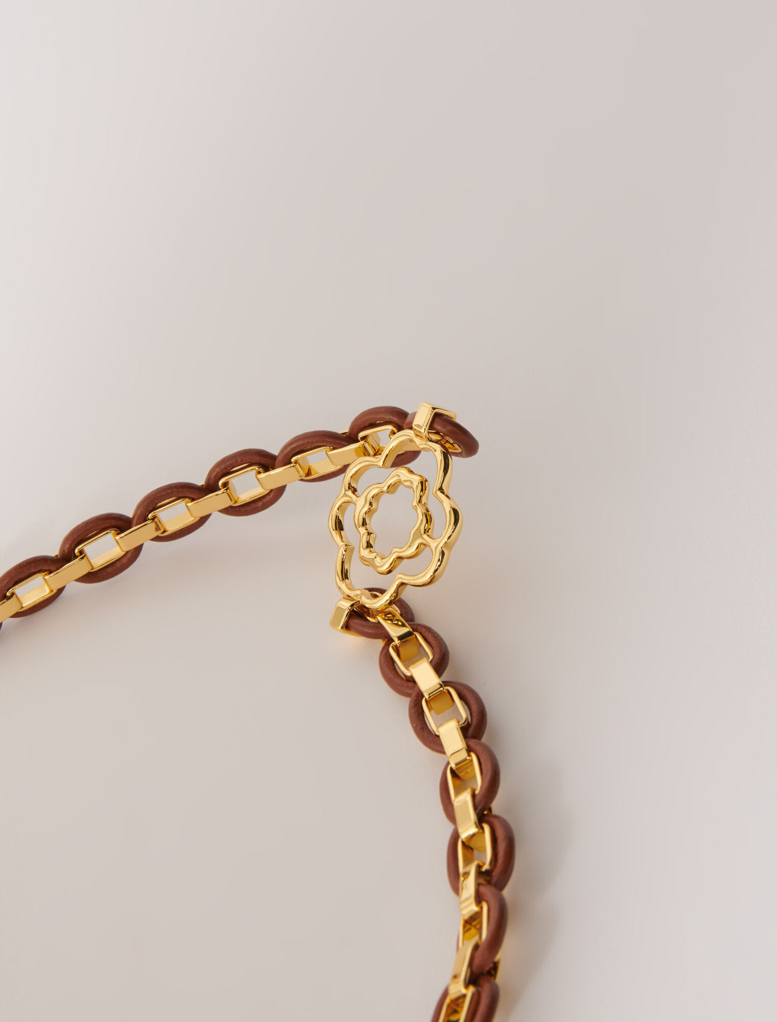 Leather belt with links